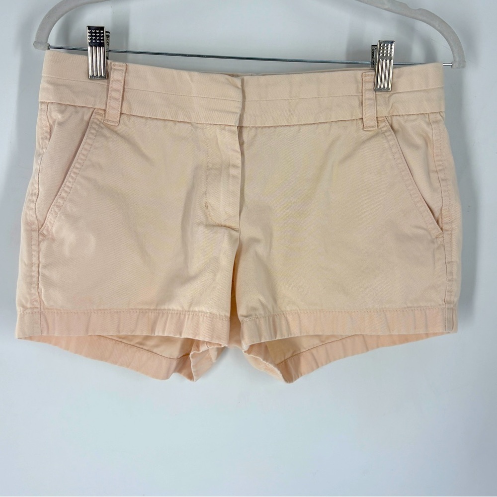 J. Crew Shorts Womens 4x3" Light Pink/Cream City Fit Chino 100%Cotton Pockets - Picture 1 of 7